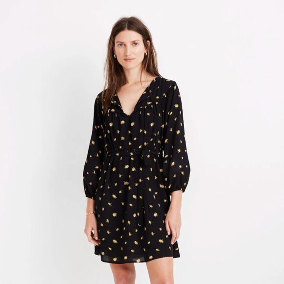 Madewell Tie-Waist Mini Dress in French Daisies - Picture 1 of 4